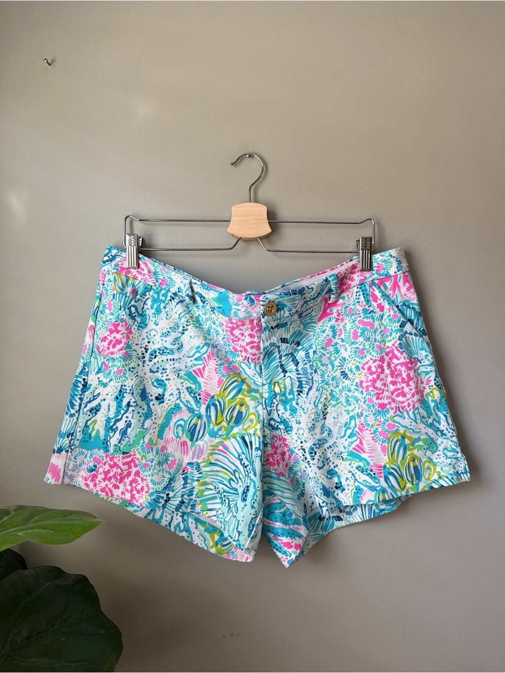Lilly Pulitzer Pink, Aqua & Lime Tropical Print Shorts